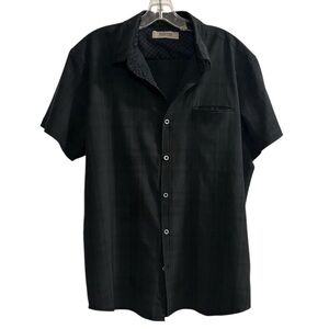 Kenneth Cole Reaction Men's XL Black Short Sleeve Button-Up Shirt‎